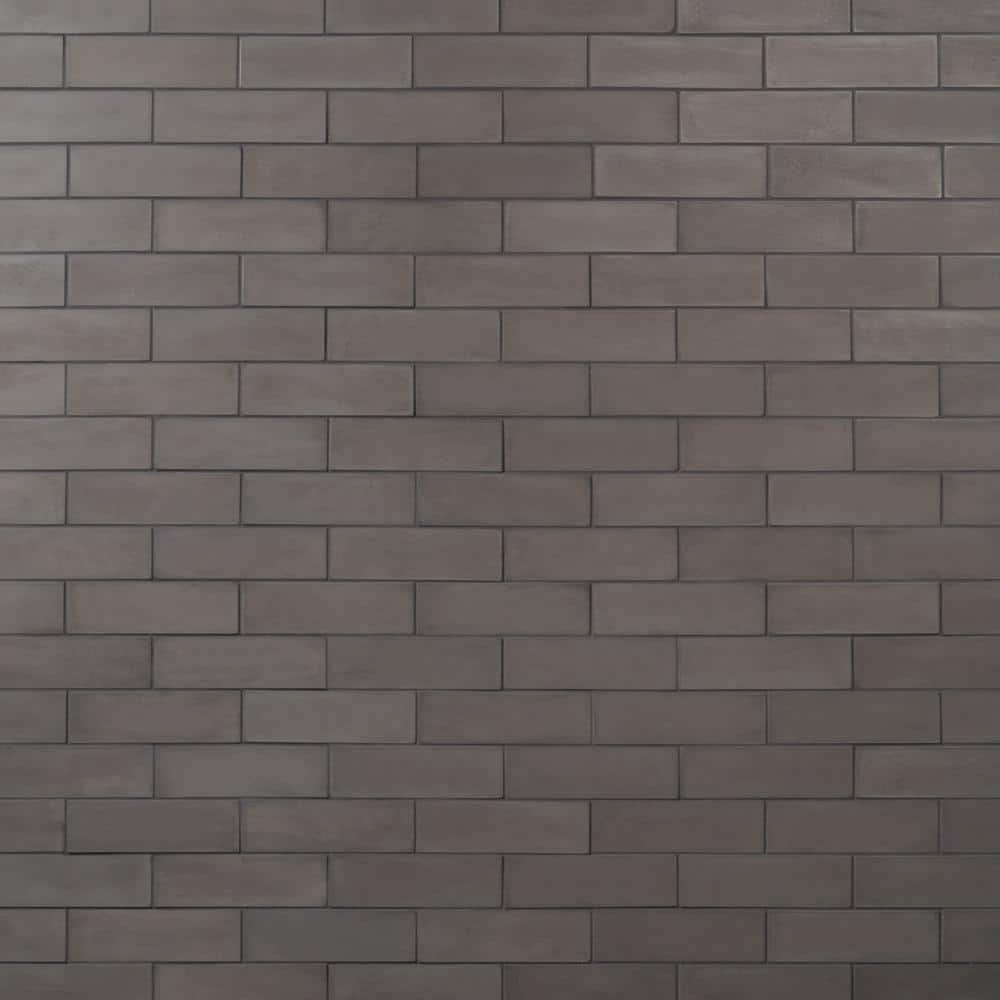 Vibe Charcoal 2.36 in. x 7.87 in. Matte Cement Subway Wall Tile (3.88 sq. ft./Case) - Hercitys