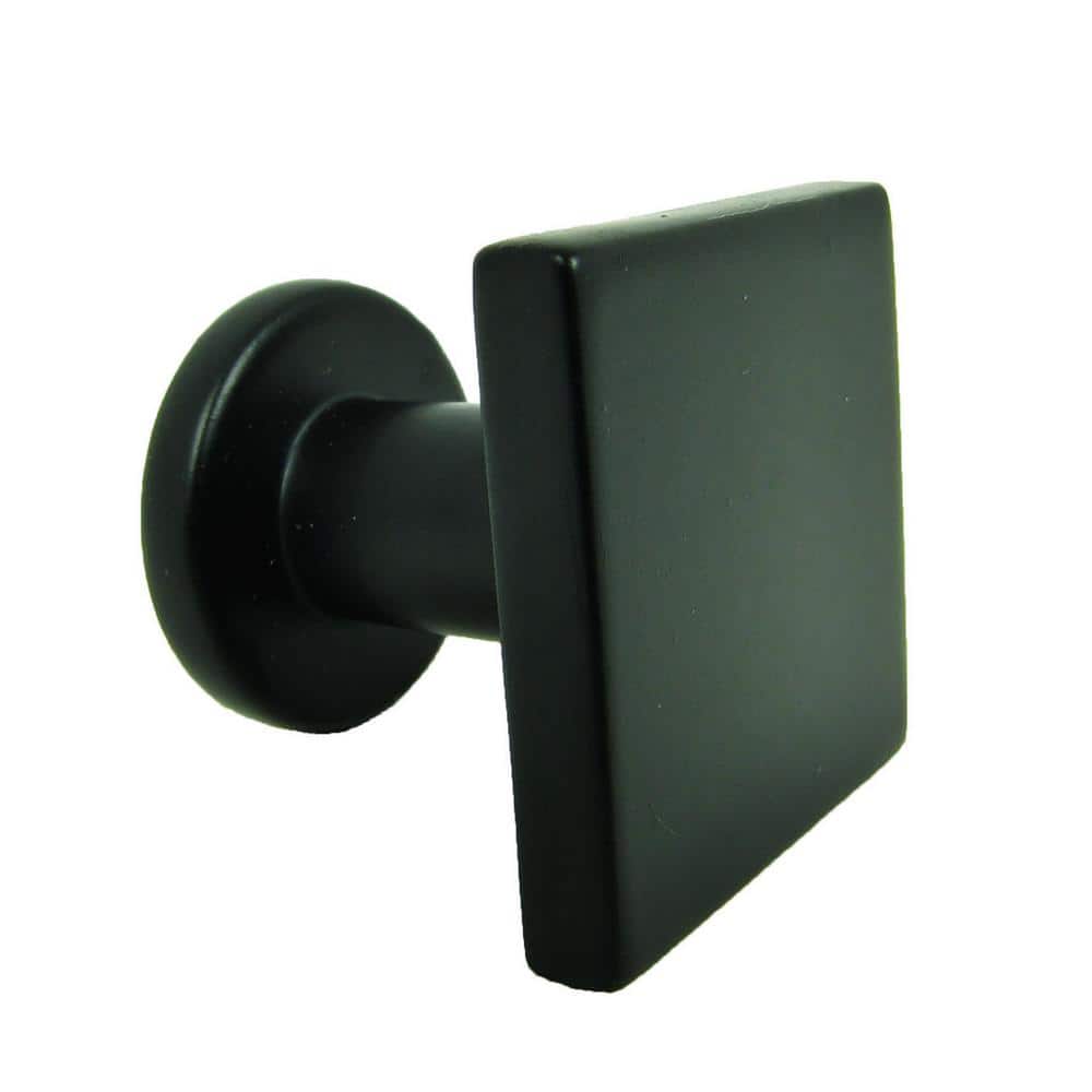 SoHo 1 in. Matte Black Square Cabinet Knob (10-Pack) - Hercitys