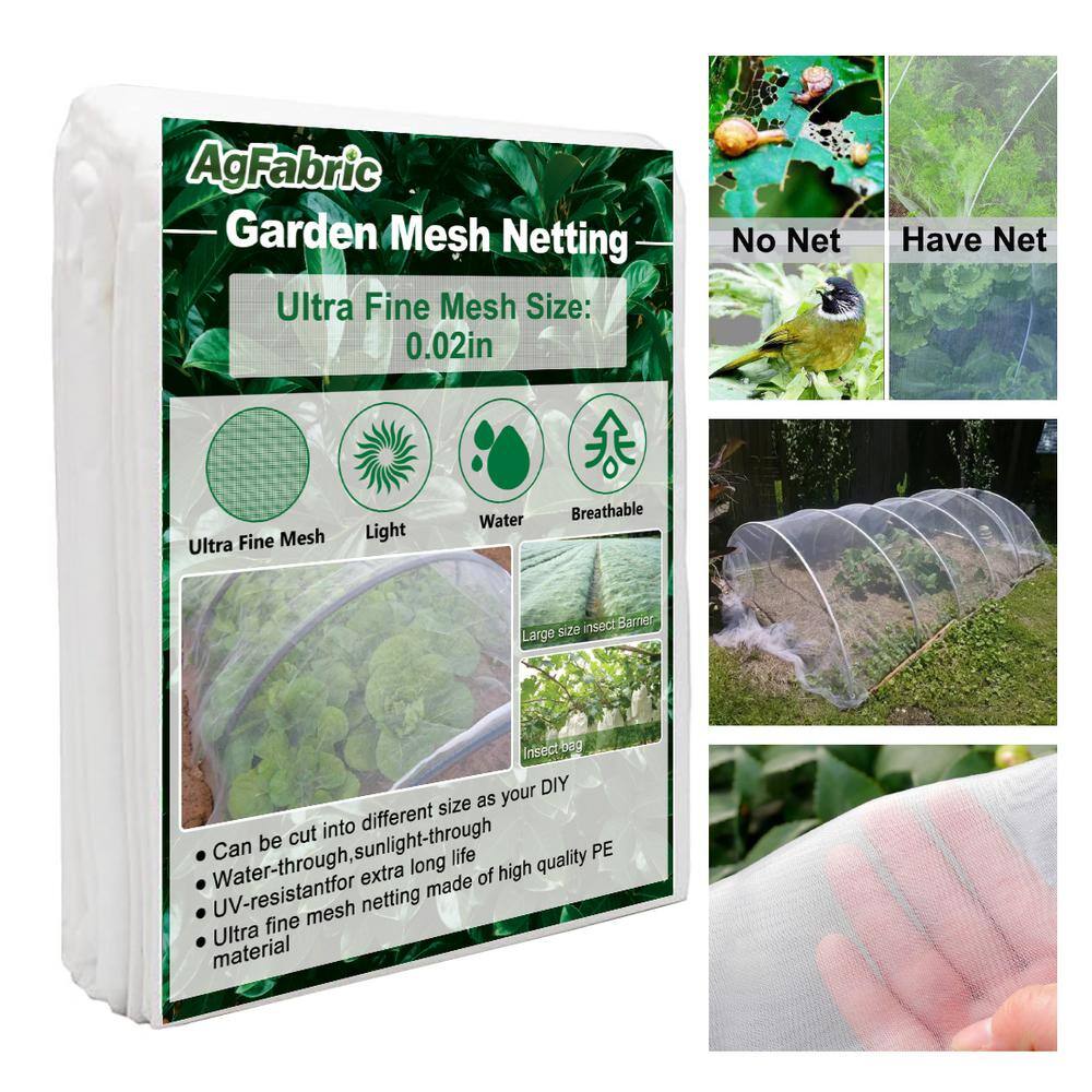 8 ft. x 30 ft. Outdoor Insect Netting Biological Pest Control for Bird Lawn Insect, White - Hercitys