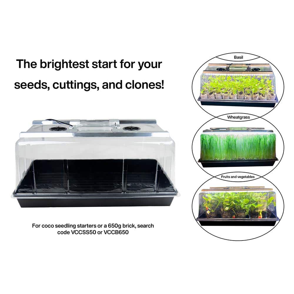 Seedling Station Kit with LED Grow Light, Propagation Dome 4x Durable Propagation Tray - Hercitys