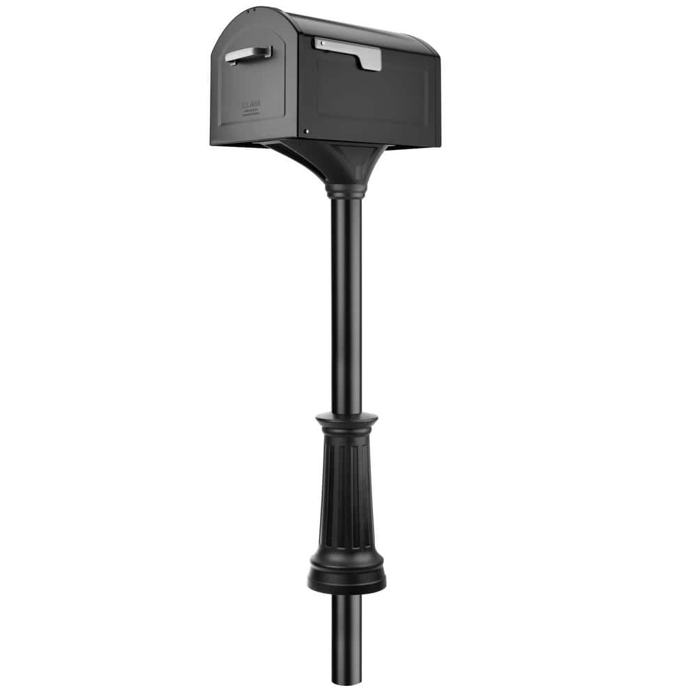 Centennial Black, Extra Large, Steel, Mailbox and Decorative Post Combo Kit - Hercitys