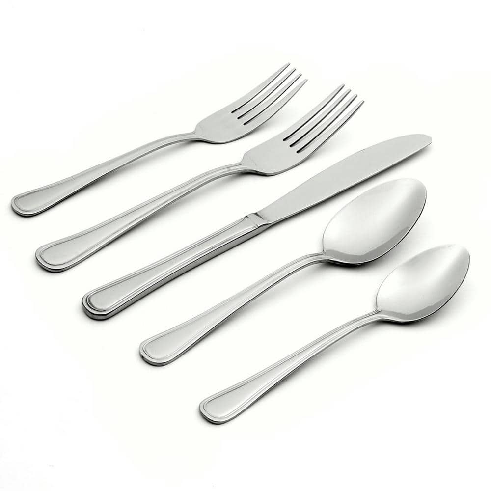 Hollis 74-Piece Silver 18/0-Stainless Steel Flatware Set (Service For 12) - Hercitys