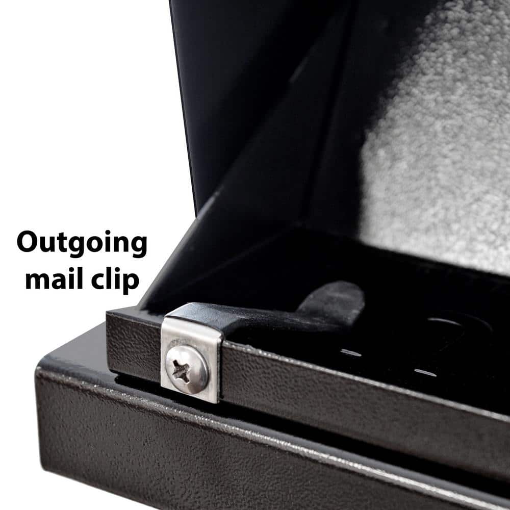 Mail Manager Street Safe Black Post-Mount Mailbox with High Security Reinforced Rear Locking System - Hercitys