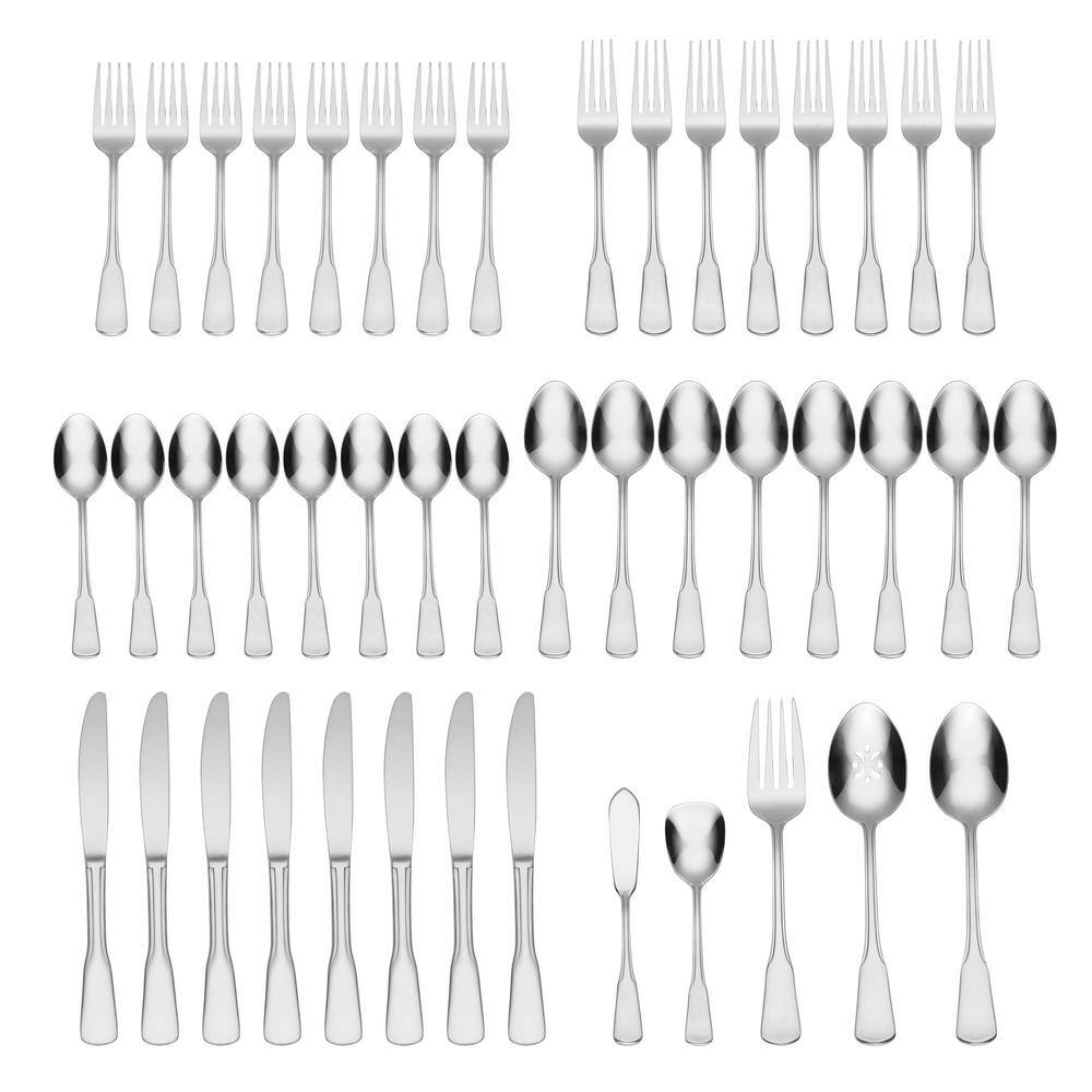 Colonial Boston 45-Piece Silver 18/0-Stainless Steel Flatware Set (Service for 8) - Hercitys