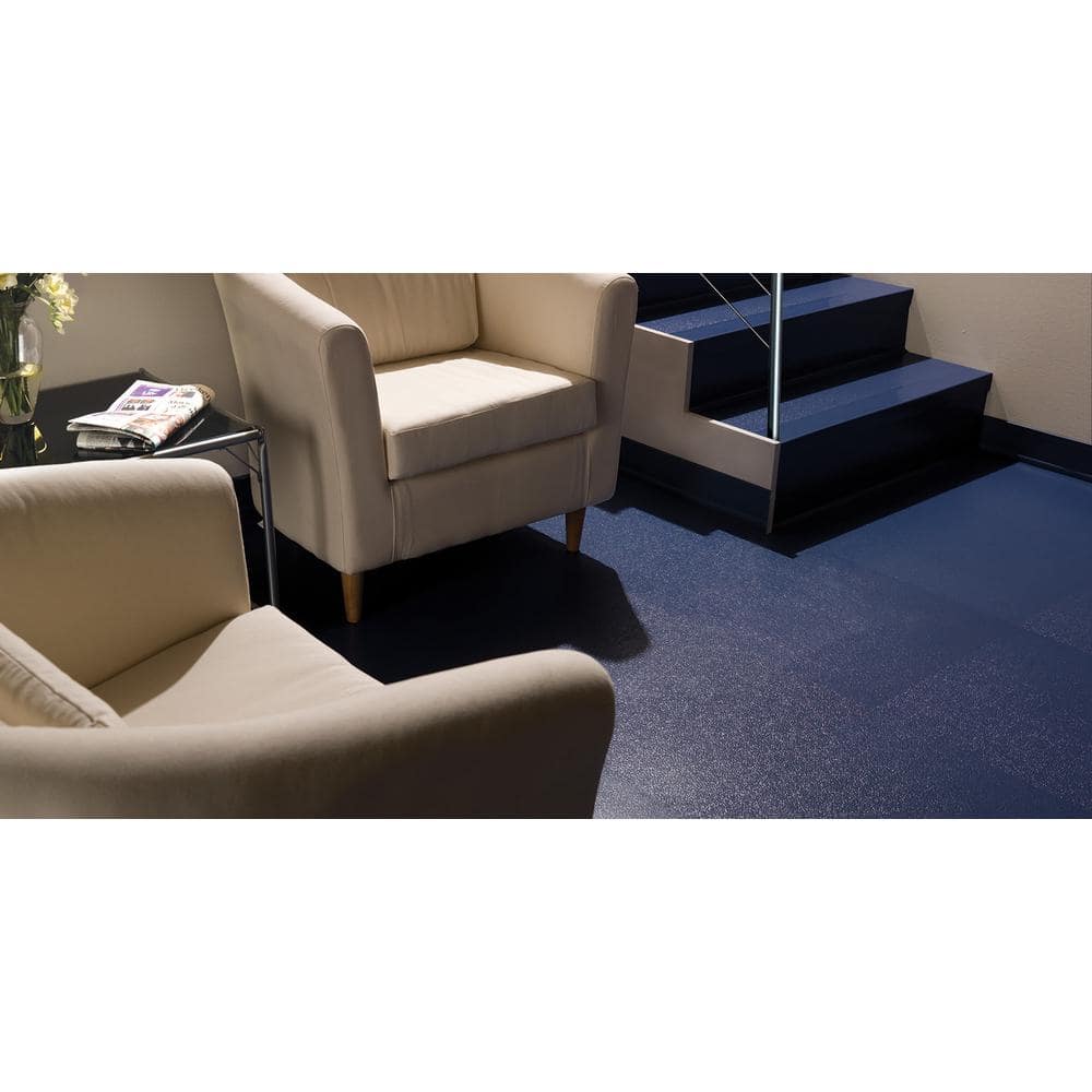 Vantage Circular Profile 19.69 in. x 19.69 in. Charcoal Rubber Tile - Hercitys