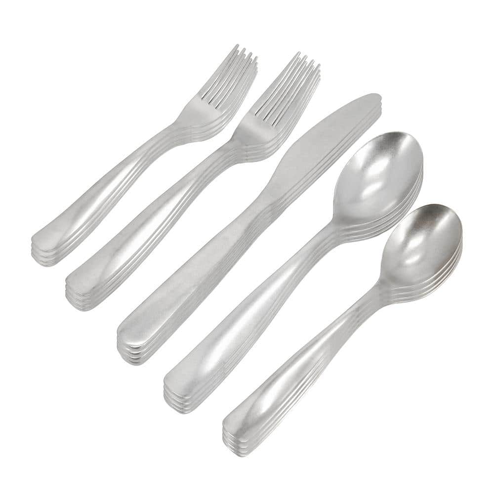 Hulton 20-Piece Stainless Steel Flatware Set in Silver - Hercitys
