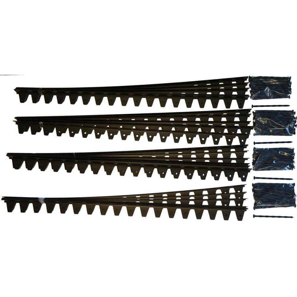 Flexi-Pro 48 in. x 2.25 in. x 1.75 in. Black PVC Paver Edging – 96 ft. (24-Pieces of 48 in) Pro Grade with 96-Spikes - Hercitys