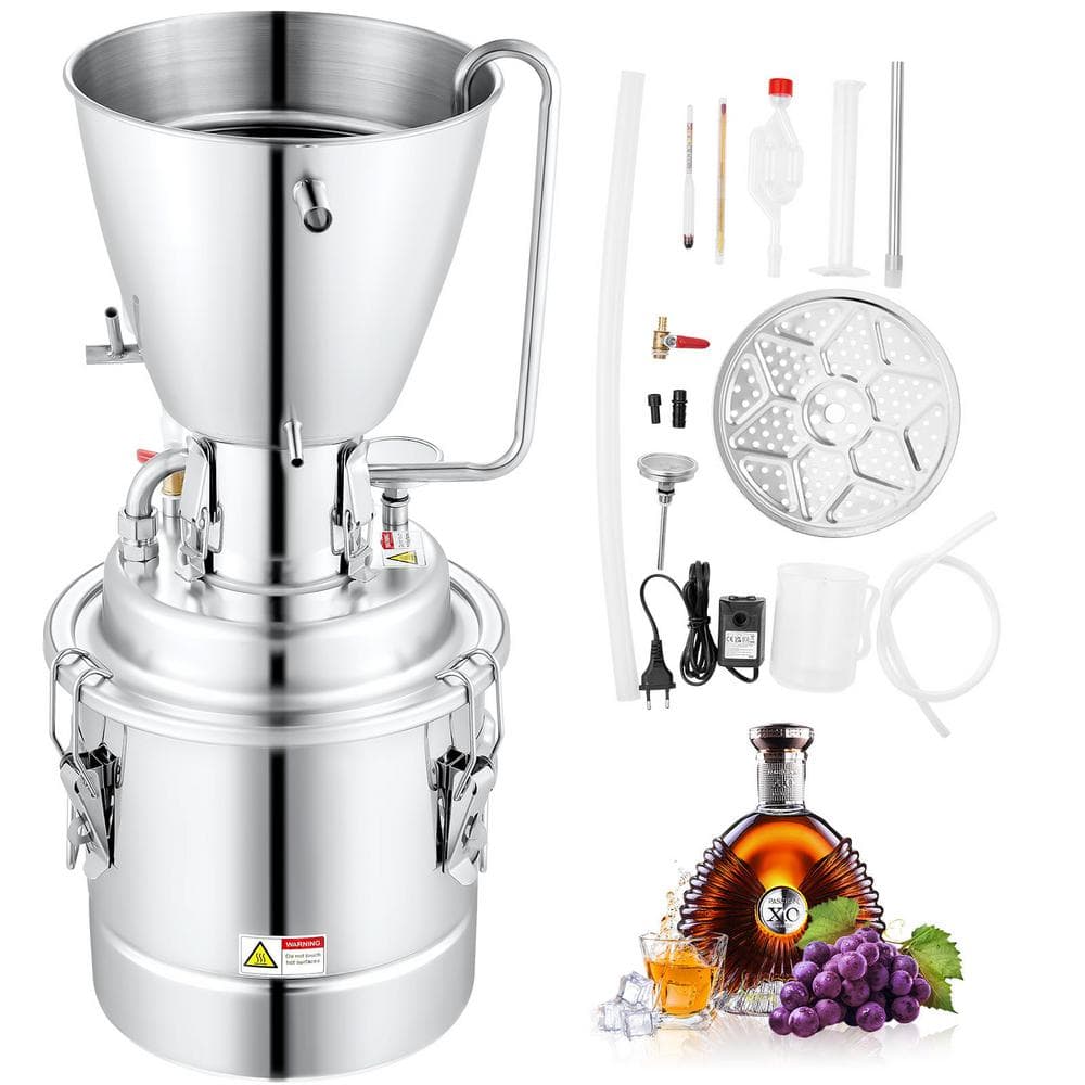 8 Gal./30 L Water Alcohol Distiller, 304 Stainless Steel Home Distilling Kit Thermometer and Pump, Oxygen-Free Steaming, - Hercitys
