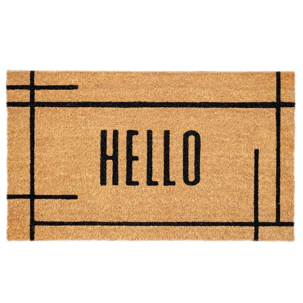 Modern Natural Hello Doormat 30″ x 48″ - Hercitys