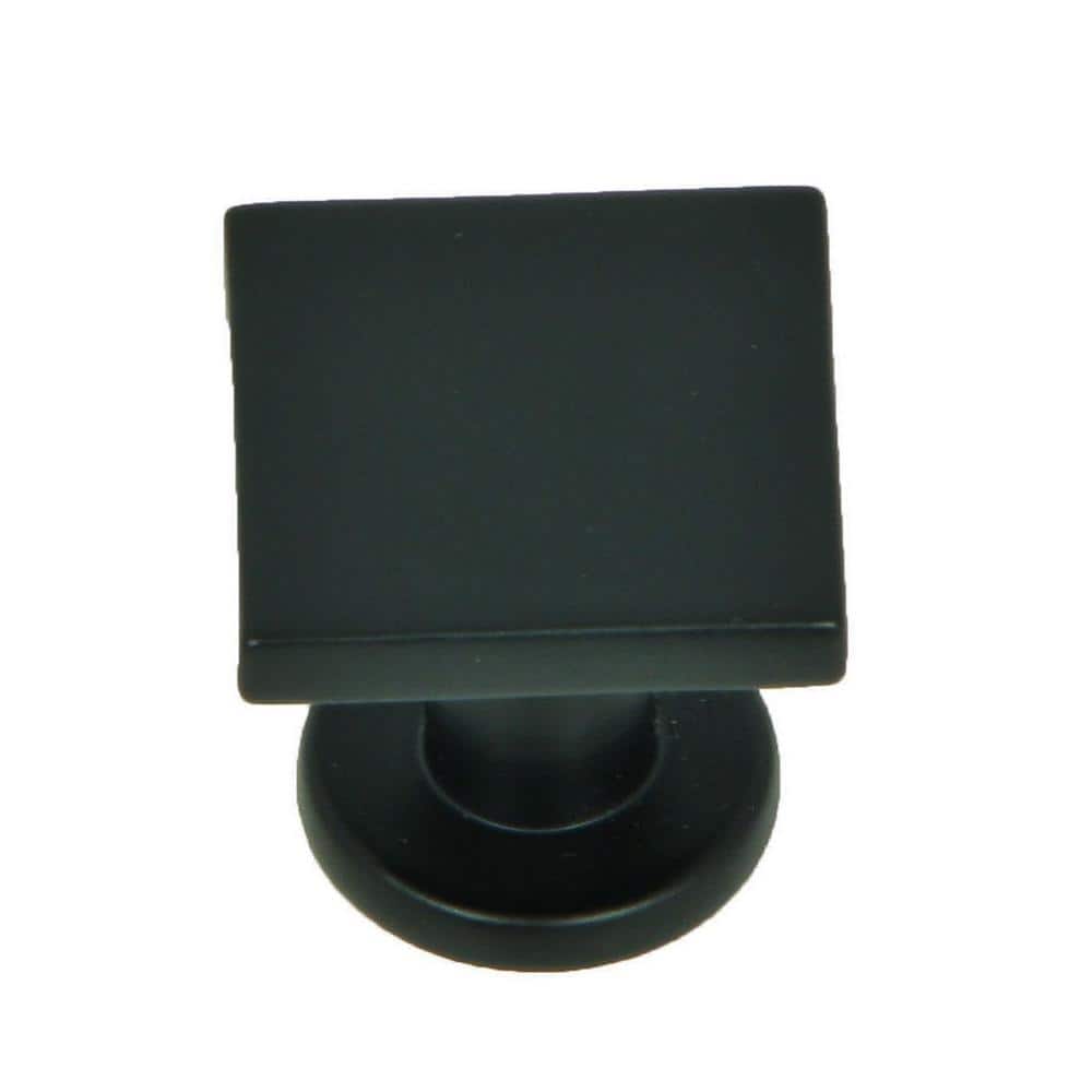 SoHo 1 in. Matte Black Square Cabinet Knob (10-Pack) - Hercitys