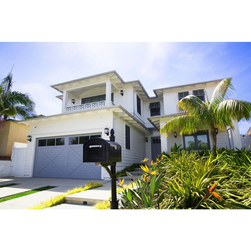 Centennial Black, Extra Large, Steel, Post Mount Mailbox with Premium Silver Handle and Flag - Hercitys