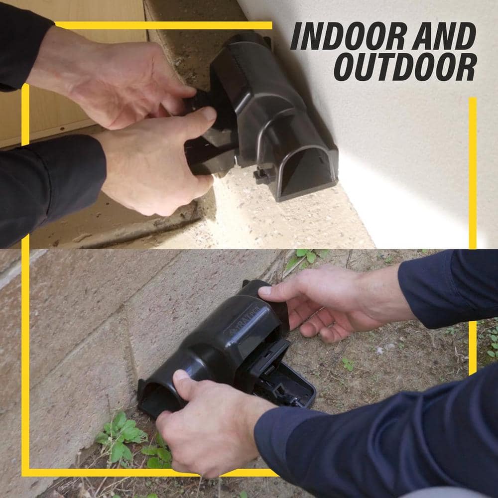 Outdoor/Indoor Large Rat Traps Tunnel Dual-Entry with 99.9% Trap Rate in Black (1-Pack) - Hercitys