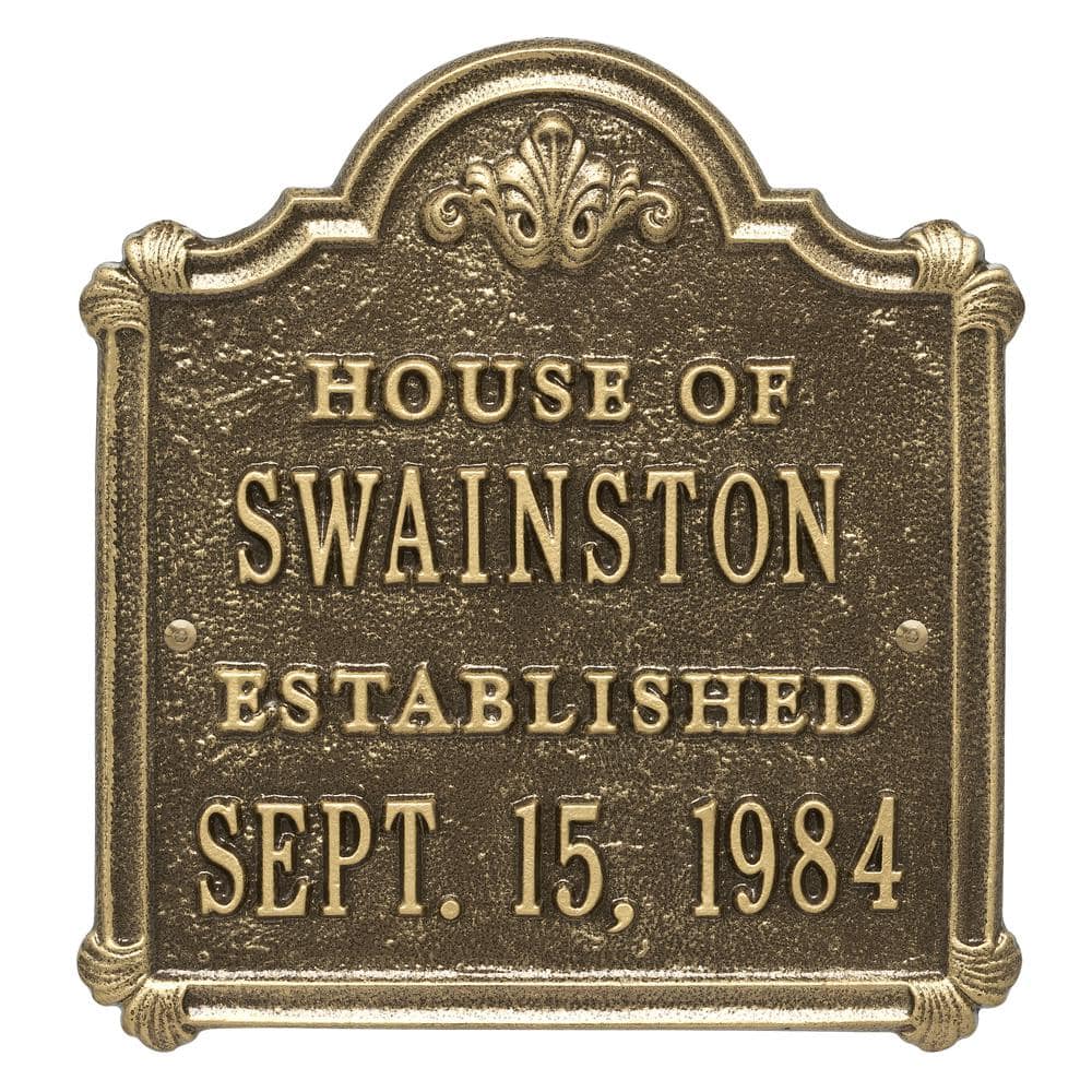 Chatham Anniversary Wedding Personalized Plaque, Antique Brass - Hercitys