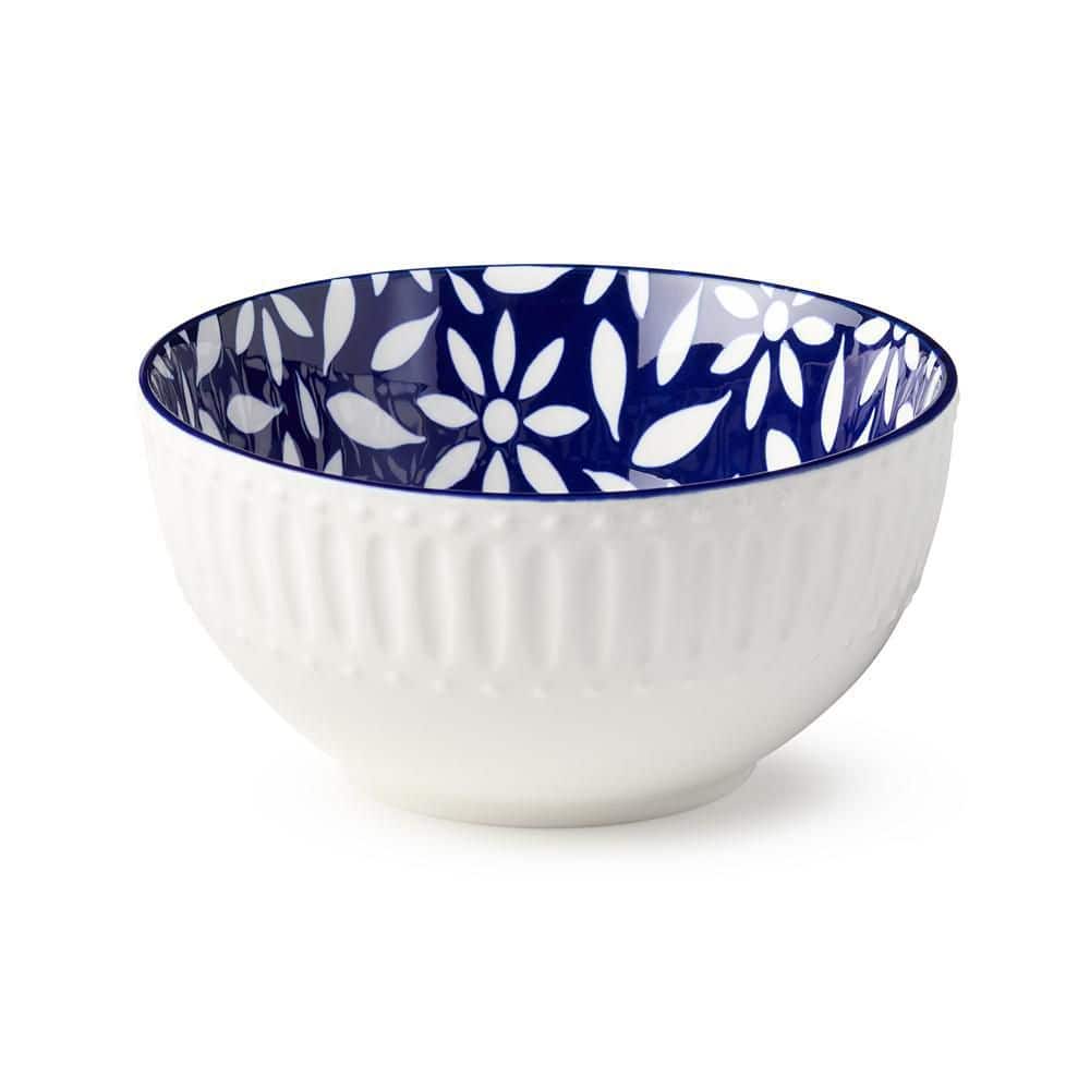 6.2 in. 28 fl. oz. Blue Porcelain Madison Serving Bowl (Set of 6) - Hercitys