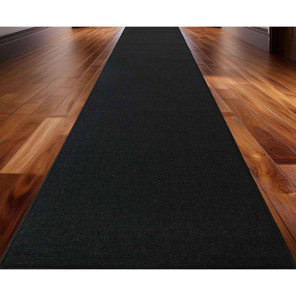 Rubber Solid Black 36 in. W x 48 in. L Stair Runner 12 sq. ft. - Hercitys
