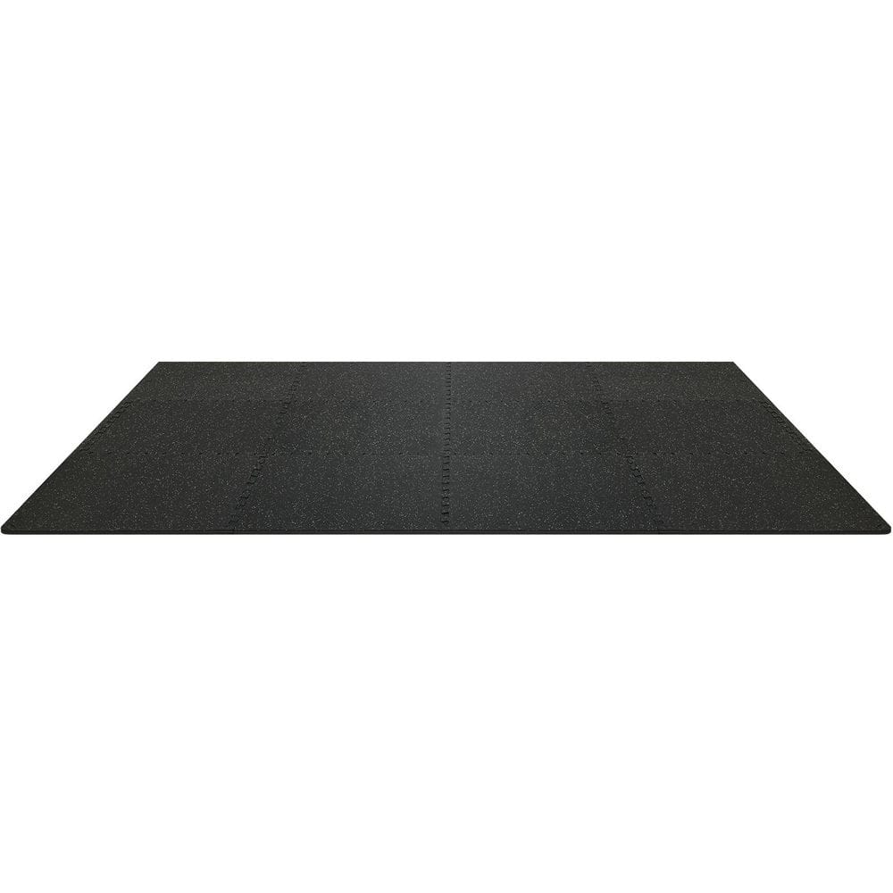 Interlocking Floor Mats, Gym Floor Mats, 24 in. x 24 in. 1/2 in. Thick EVA Foam and Rubber Top 12 Pcs 48 sq.ft Tiles - Hercitys