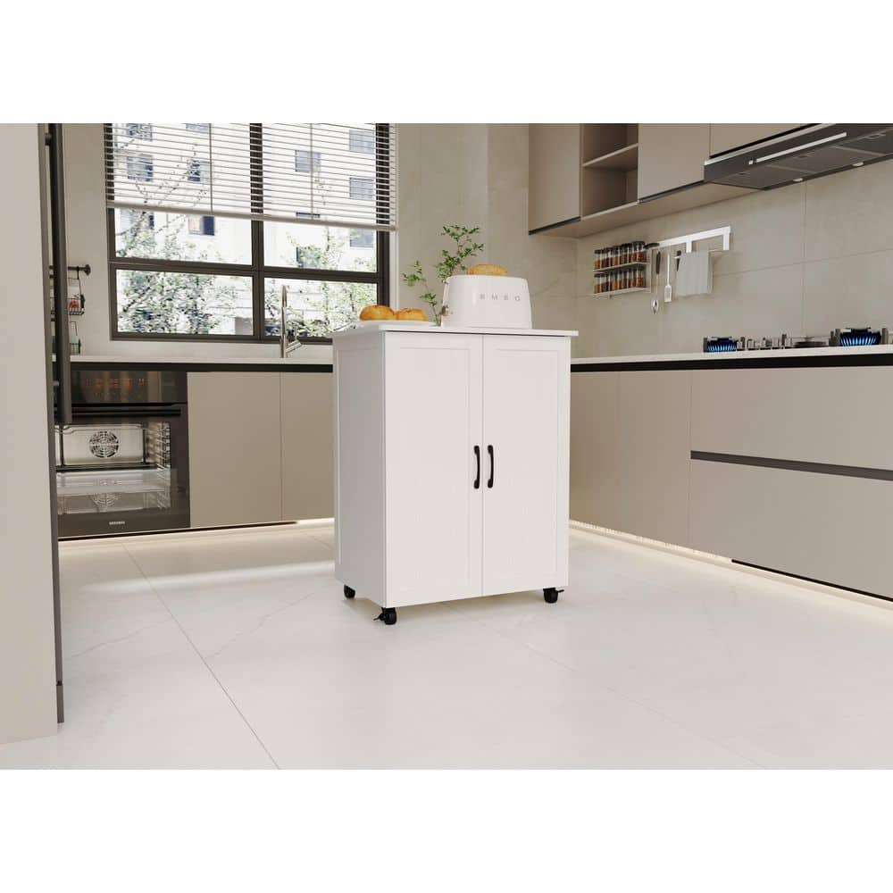 White Storage Cabinet, Large-Capacity Storage, Sturdy and Durable - Hercitys