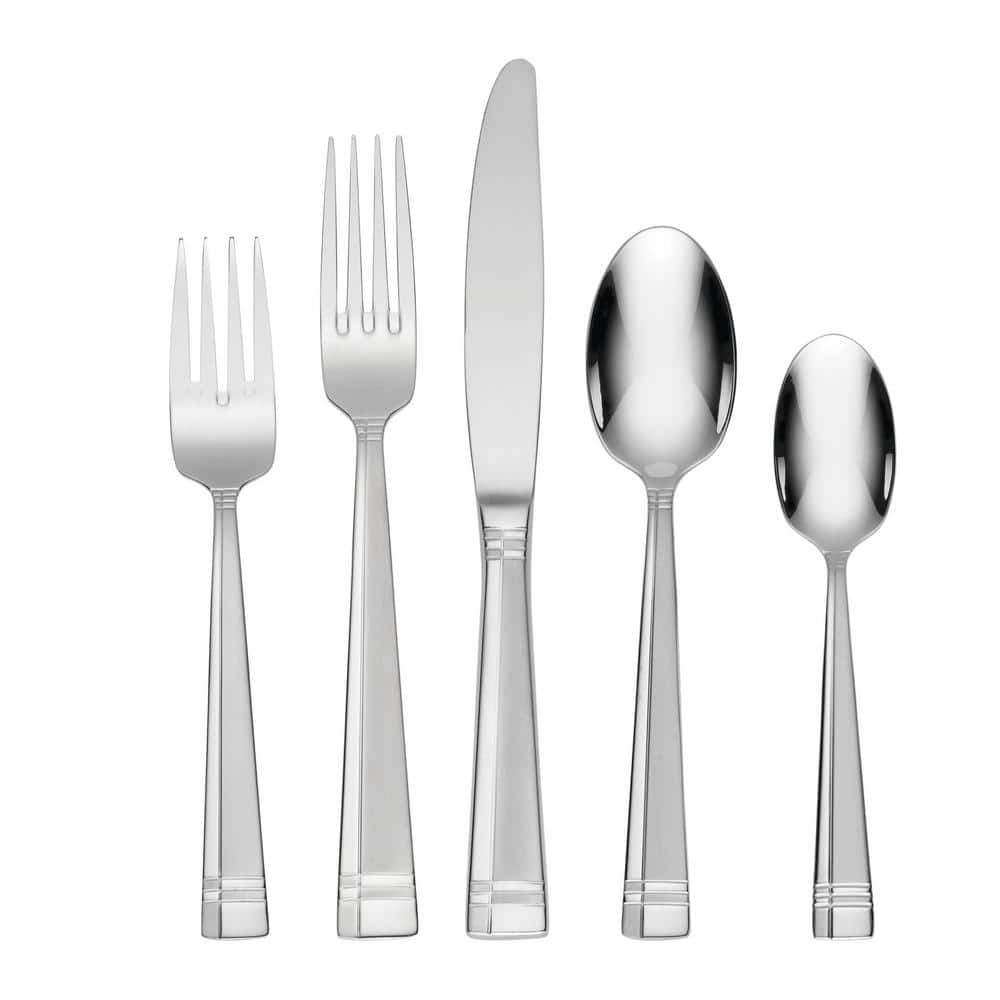 Amsterdam 45-Piece Silver 18/0-Stainless Steel Flatware Set (Service For 8) - Hercitys