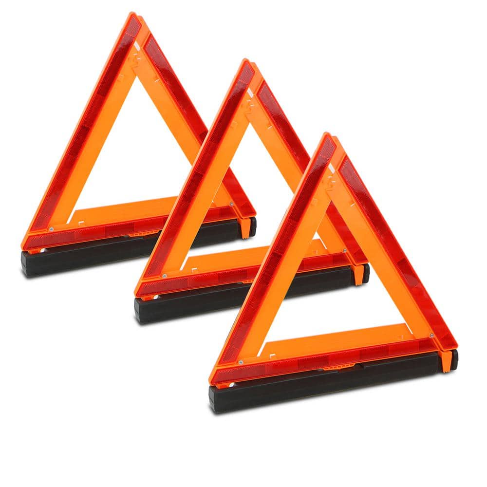 Roadside Folding Safety Triangle Reflector Warning Kit (3-Pack) - Hercitys
