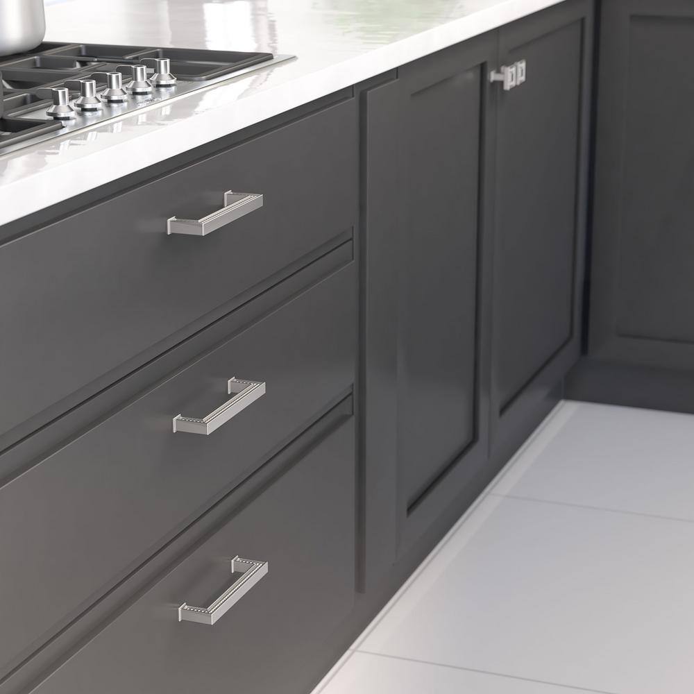 Torcello Collection 5-1/16 in. (128 mm) Classic Brushed Nickel Rectangular Cabinet Bar Pull - Hercitys