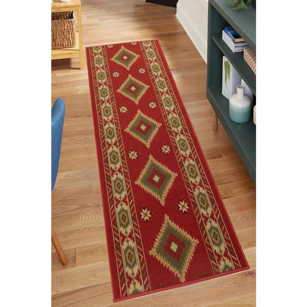 Southwestern Red 36 in. W x 36 in. L Stair Runner 9 sq. ft. - Hercitys