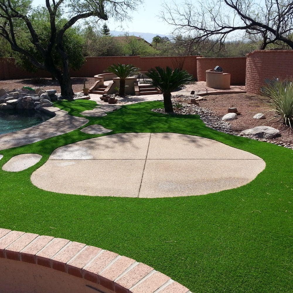 Standard 15 ft. Wide x Cut to Length Green Artificial Grass Carpet - Hercitys