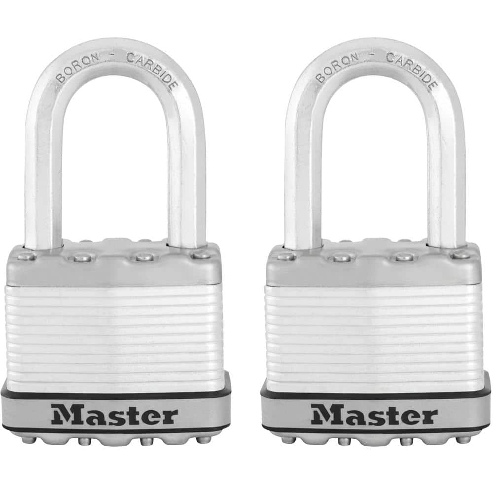 Heavy Duty Outdoor Padlock with Key, 2 in. Wide, 1-1/2 in. Shackle, 2 Pack - Hercitys