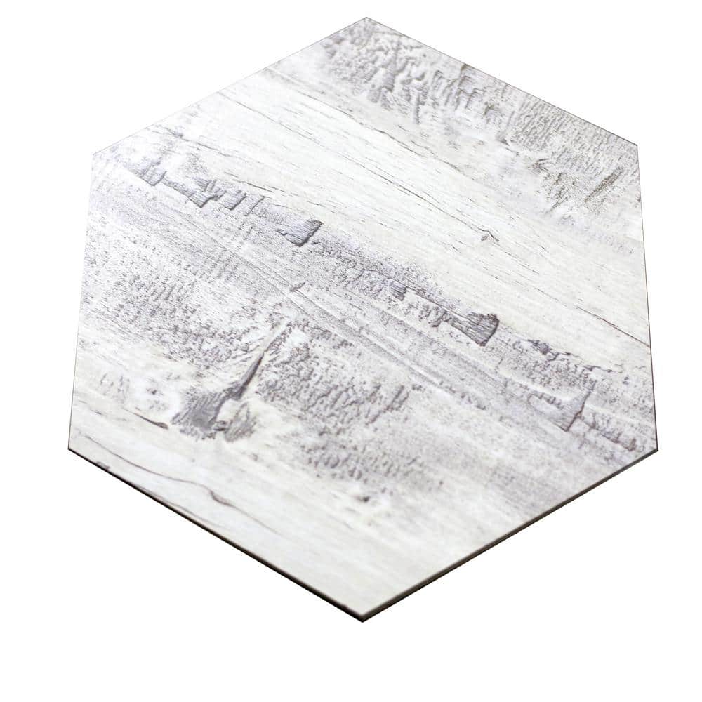 Nature Hexagon 8 in. x 8 in. Gray Wood Look Glass Wall Tile (7.2 Sq.Ft./Case) - Hercitys