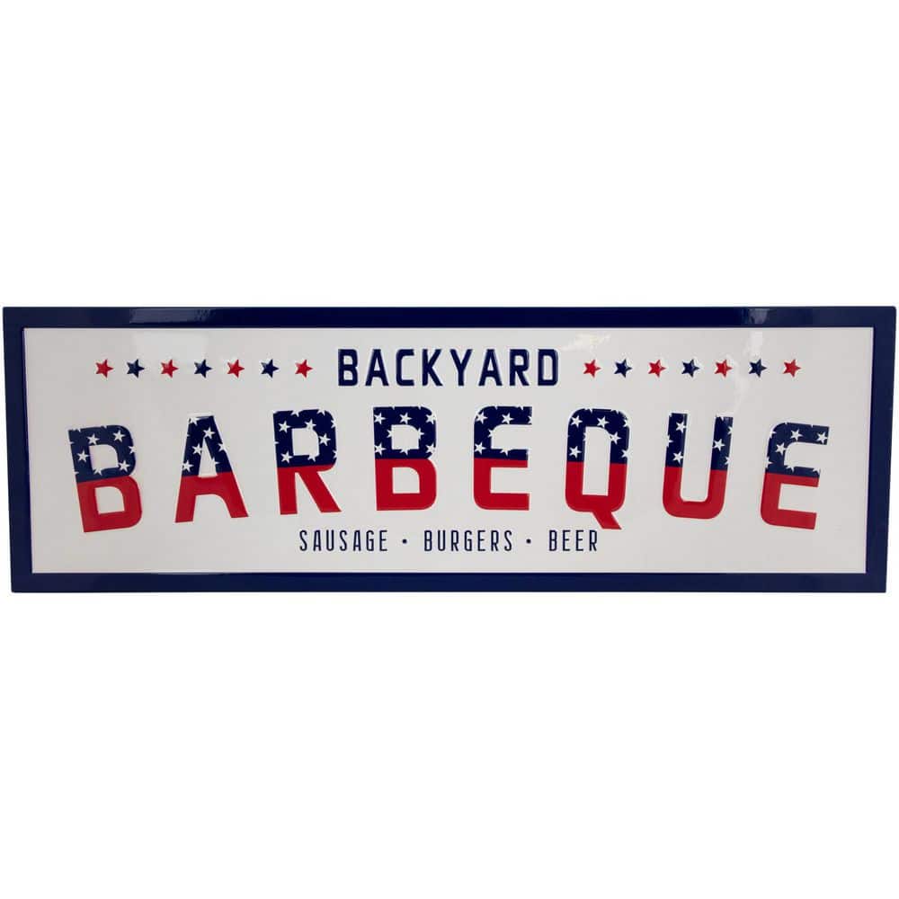 Backyard Barbeque Americana Metal Wall Sign-23 in. - Hercitys