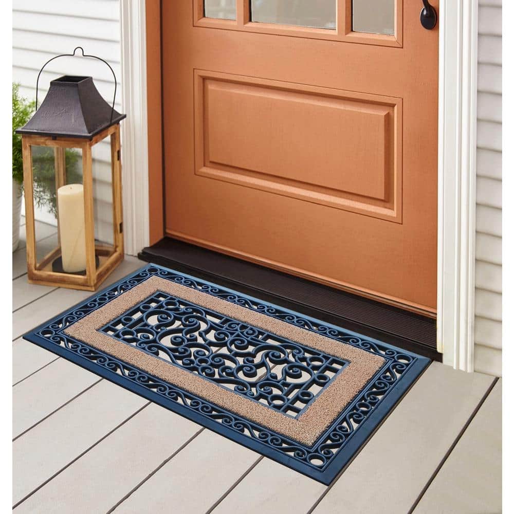 A1HC First Impression Sterling 23 in. x 35 in. Rubber and Coir Non-Slip Outdoor Door Mat - Hercitys