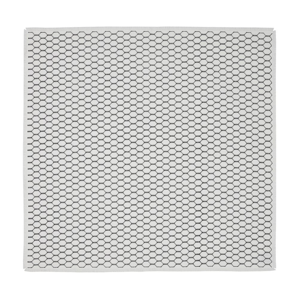 Down Home 40 in. W x 40 in. L Soft White Country Black Graphic Cotton Tablecloth Topper - Hercitys