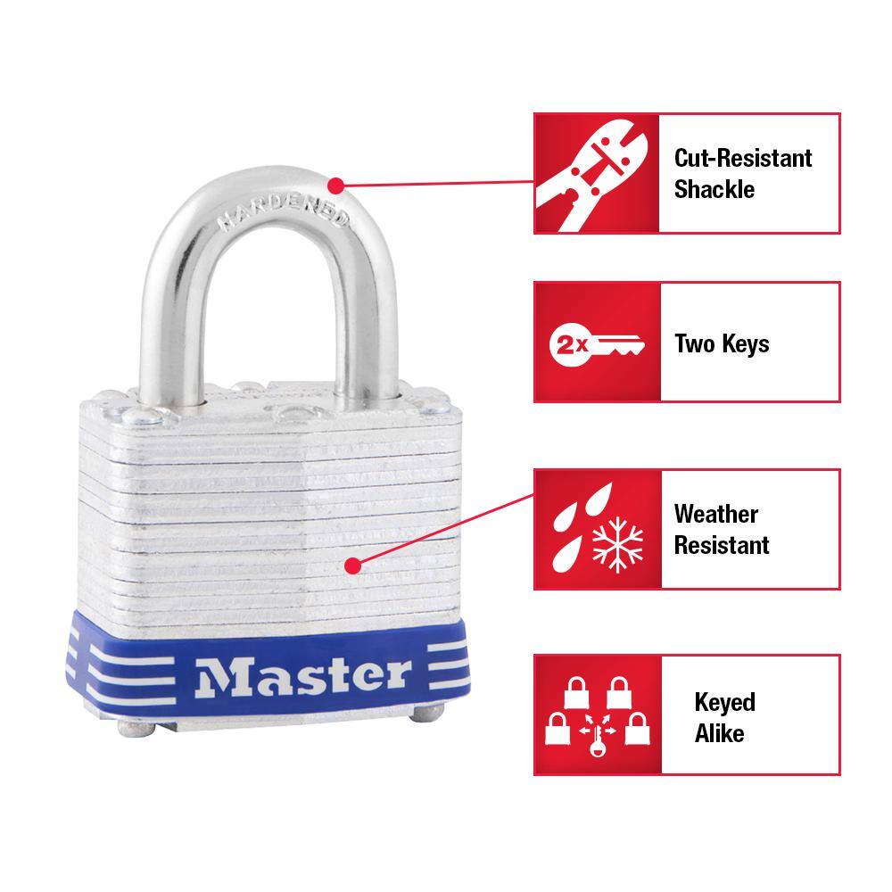 Outdoor Padlock with Key, 1-9/16 in. Wide, 4 Pack - Hercitys