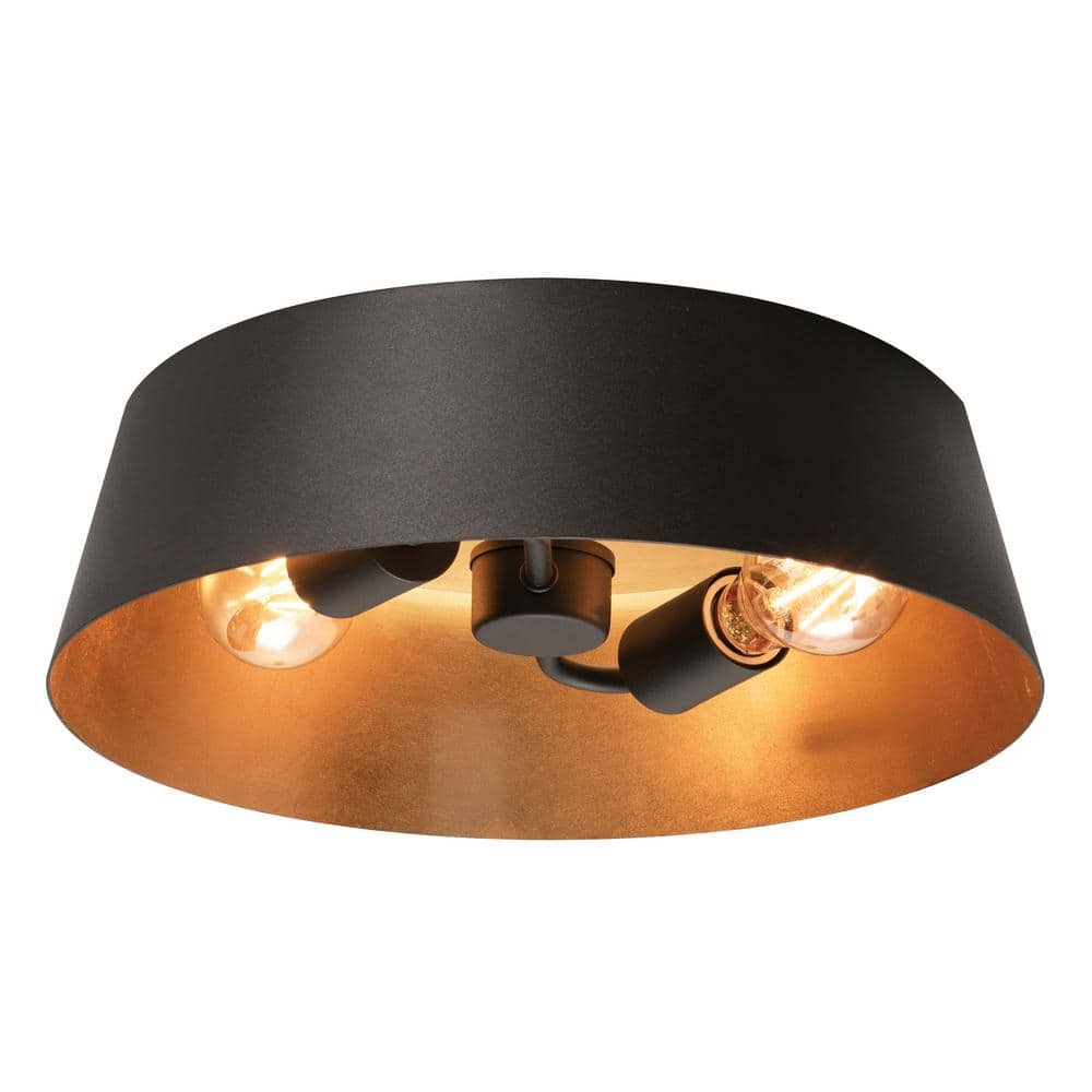 Lyric 14 in. 2-Light Gold Flush Mount - Hercitys