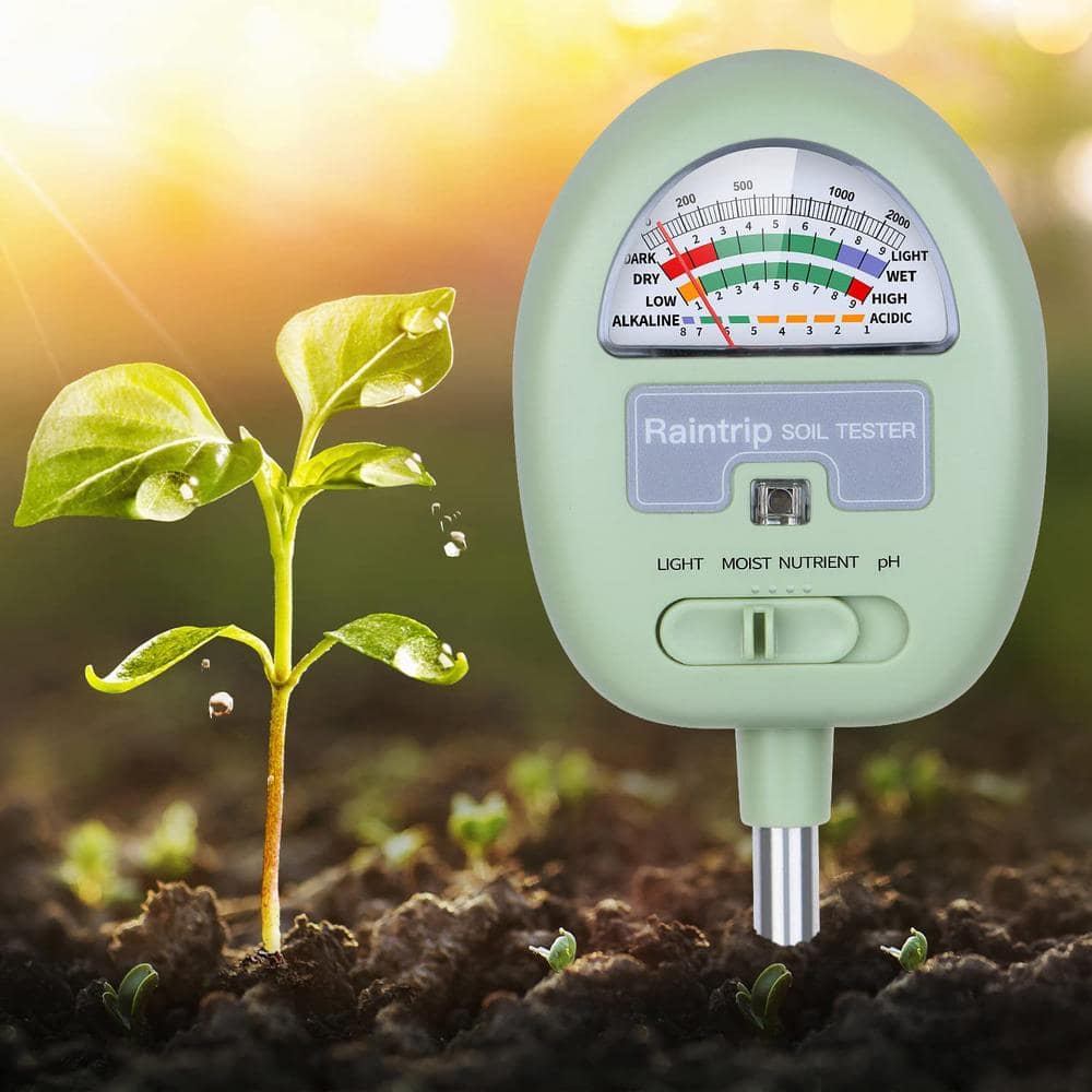 Soil Moisture Meter, 4-in-1 Soil pH Meter, Soil Tester for Moisture, Light, Nutrients, pH, Plant Care Tools - Hercitys