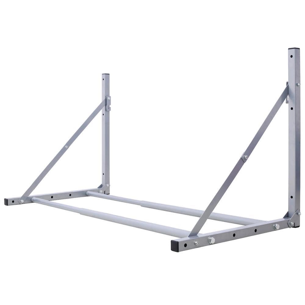 Silver 30.5 to 50.5 in. Wall-Mounted Folding Tire Storage Rack with 300 Load Capacity - Hercitys