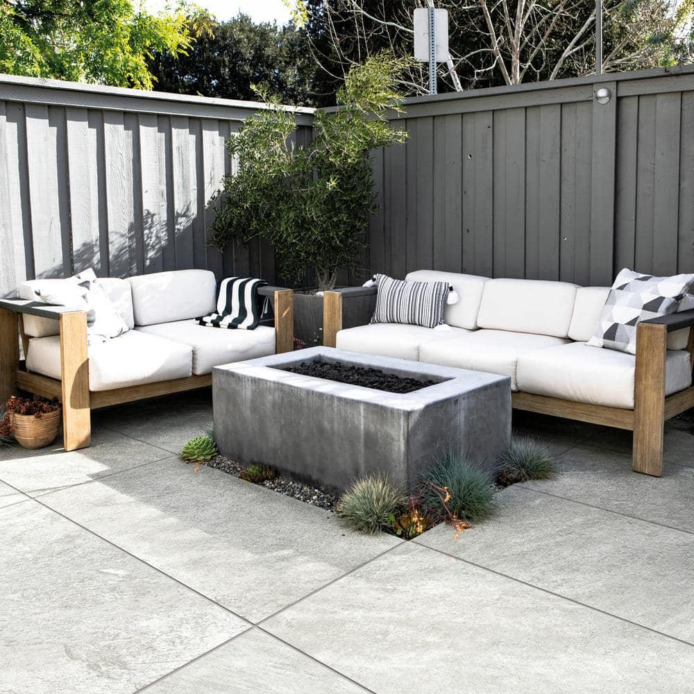 Alpe Silver 24 in. x 48 in. x 0.75 in. Quartzite Stone Look Porcelain Paver - Hercitys