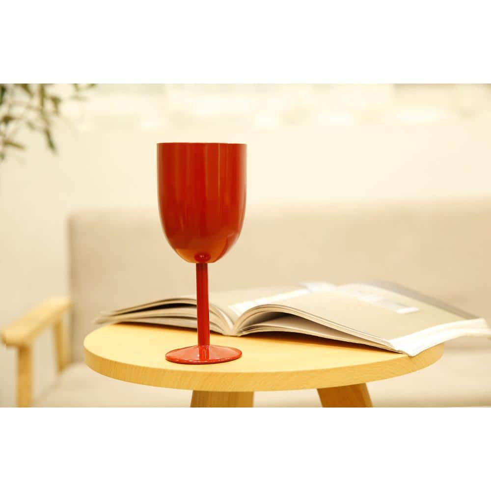 Double Walled 10 oz. Insulated Red Stainless Steel Wine Tumbler with Lid (Set of 2) - Hercitys