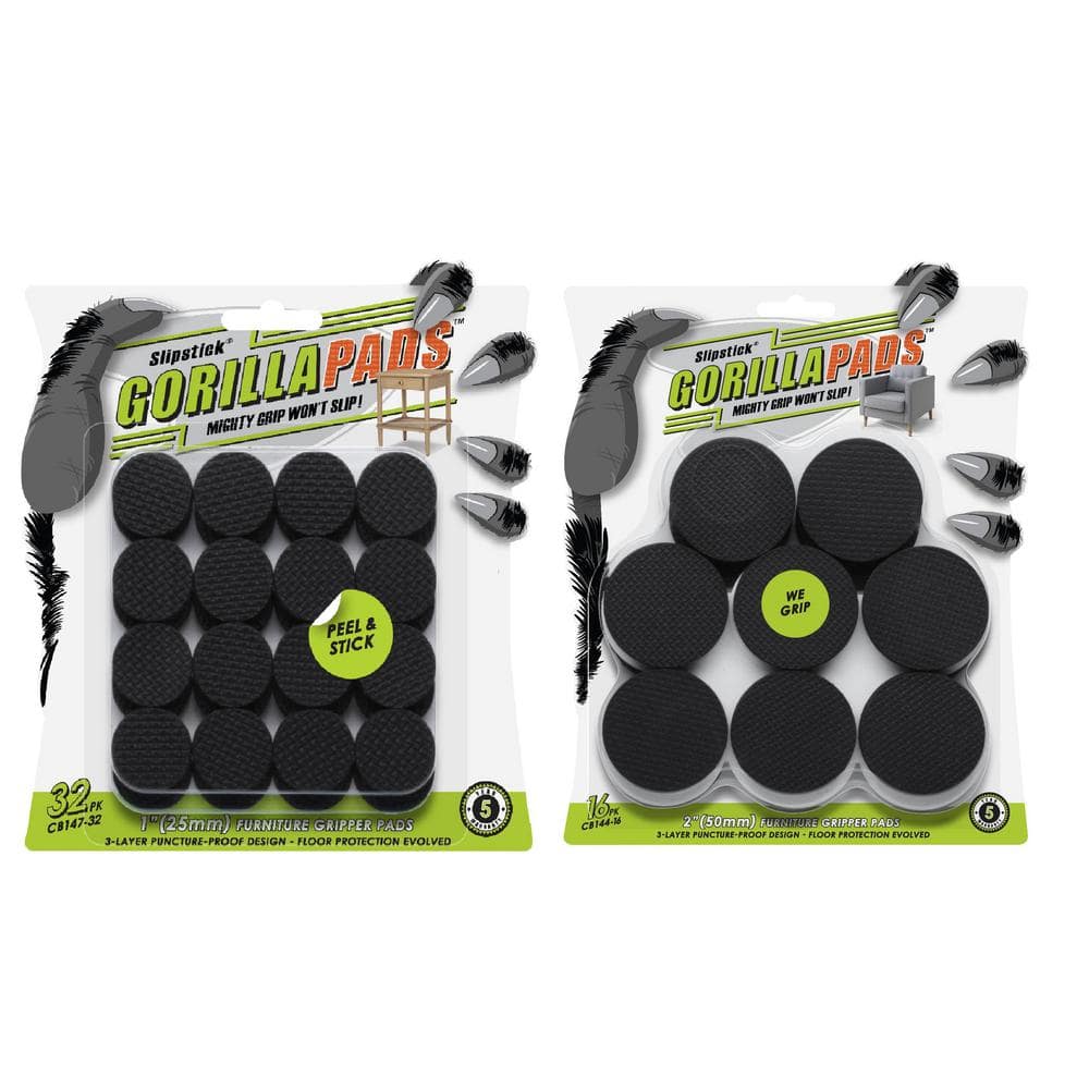 GorillaPads 1 in. and 2 in. Round Gripper Pads (48-pack) - Hercitys