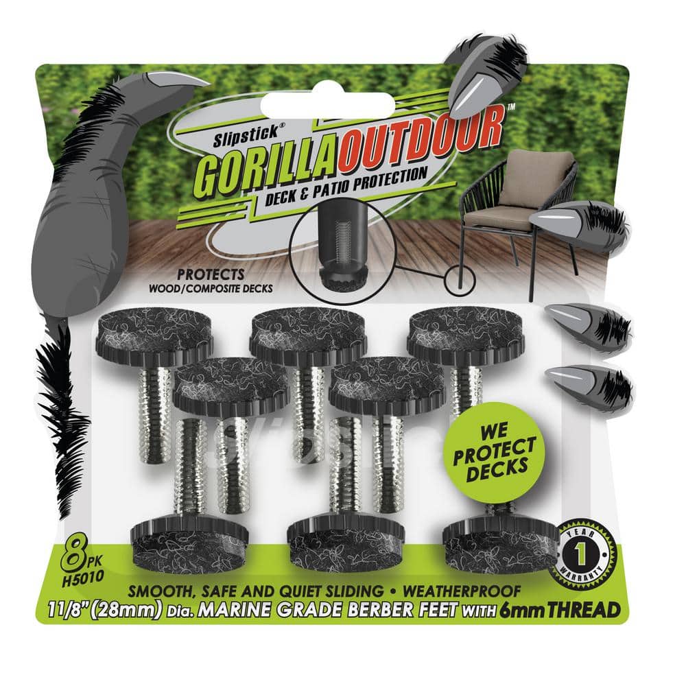 Gorilla Outdoor Threaded Berber Pads Chair Glide M6 - Hercitys