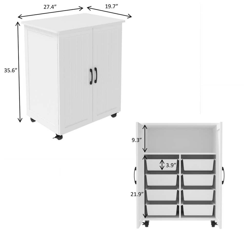 White Storage Cabinet, Large-Capacity Storage, Sturdy and Durable - Hercitys