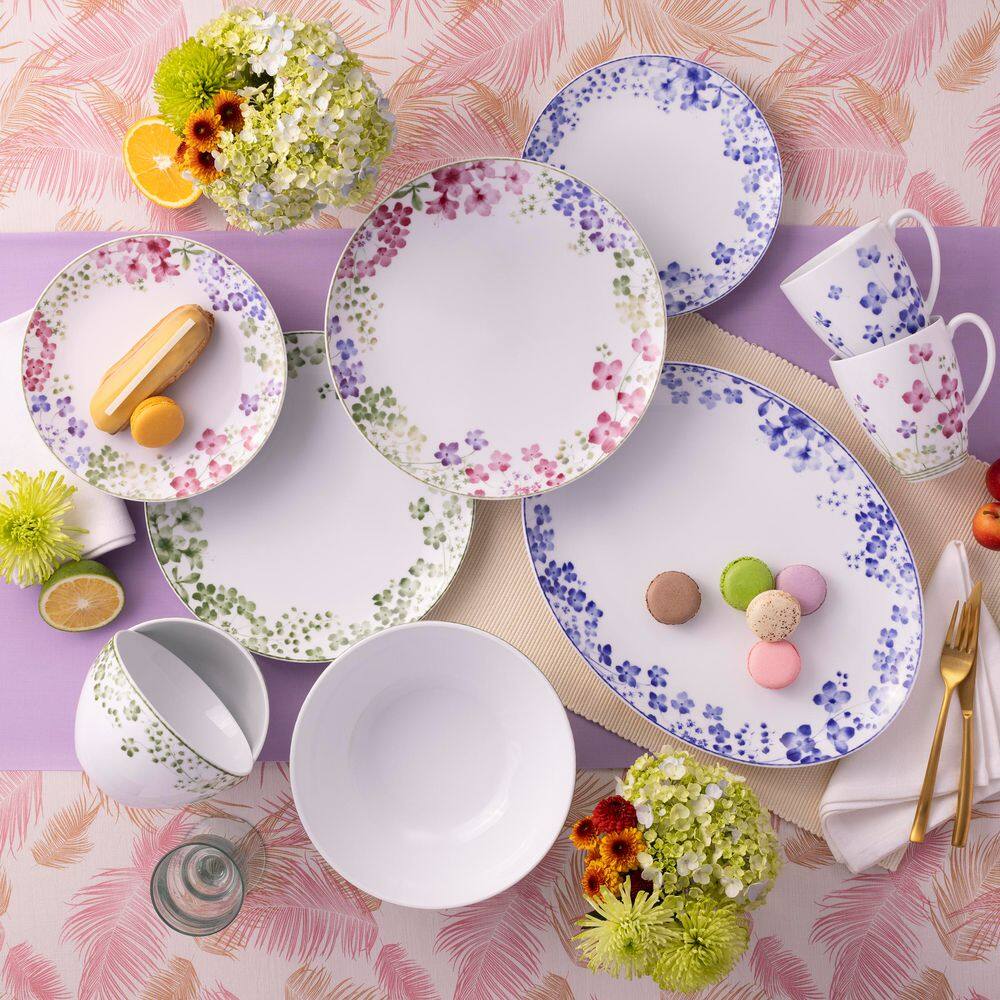 Bloomington Road Colorful 10.5 in. (Multi) Porcelain Dinner Plates, (Set of 4) - Hercitys