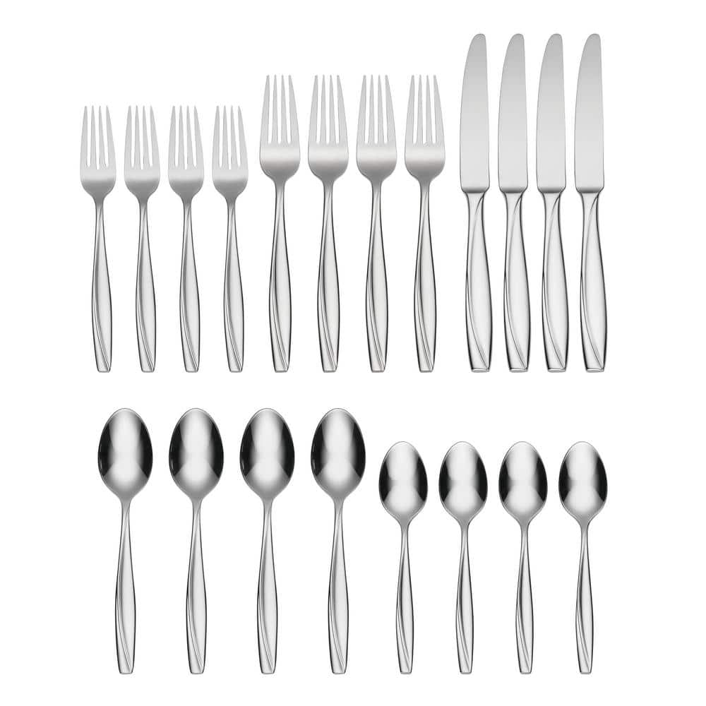 Camryn Mirror 20-Piece Silver 18/0-Stainless Steel Flatware Set (Service for 4) - Hercitys