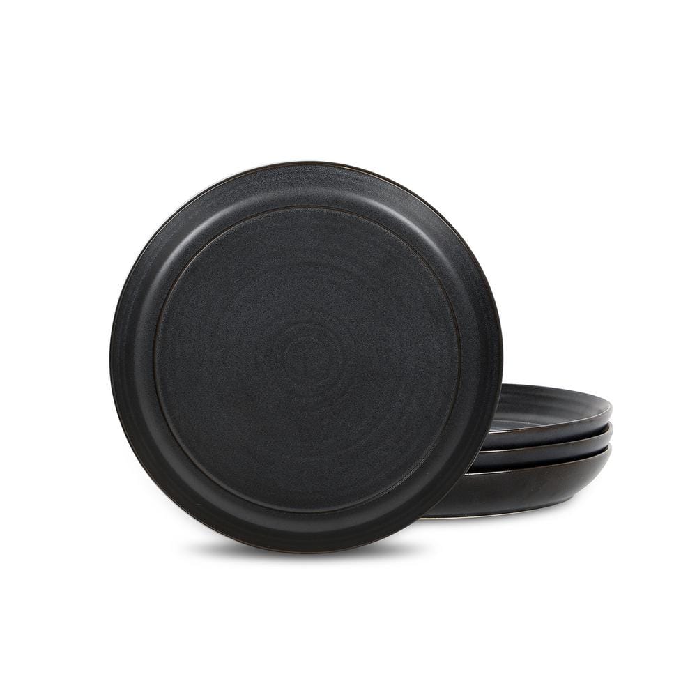 Elio 4-Piece Black Stoneware Full Set (Service for 4) - Hercitys