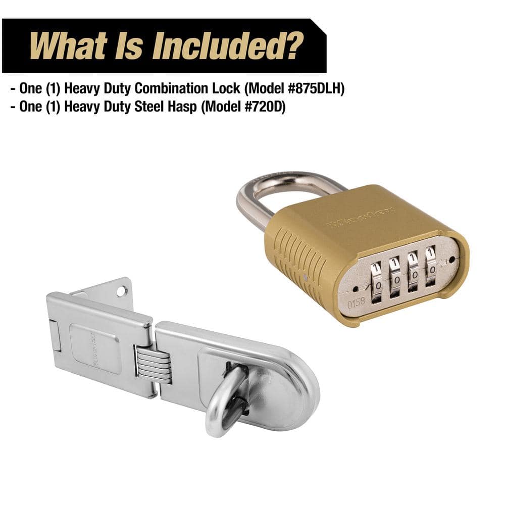 Resettable Combination Lock and Hasp Latch Outdoor Security Bundle - Hercitys