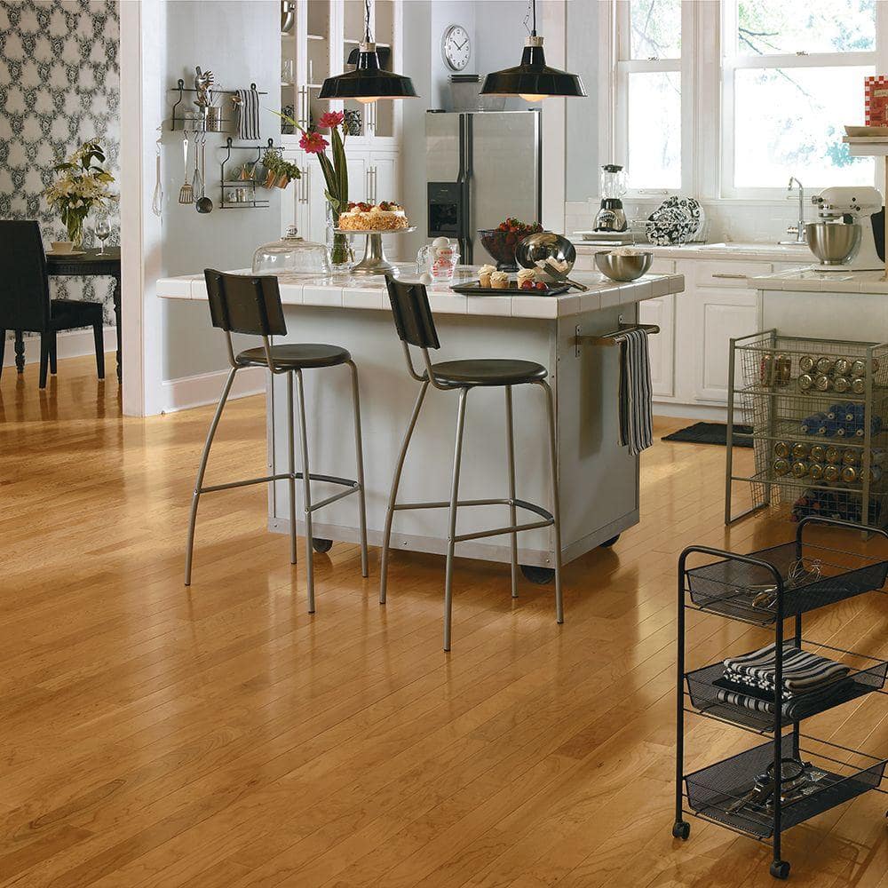 Town Hall Natural Cherry 3/8 in. T x 3 in. W T+G Smooth Engineered Hardwood Flooring (31.5 sq.ft./ctn) - Hercitys