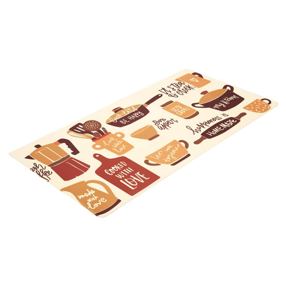 RayStar Beige 20 in. x 31.5 in. PVC Kitchen Mat Anti-Fatigue Mat Non-Slip - Hercitys