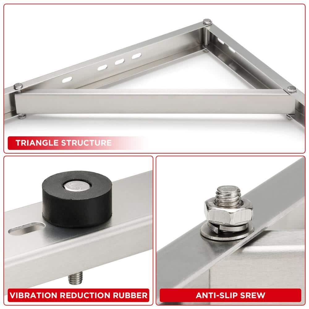 Wall Mount Stand AC Brackets for Mini Split Ductless AC Heat Pump System, Aluminum Alloy Bracket, Support up to 440 lbs - Hercitys