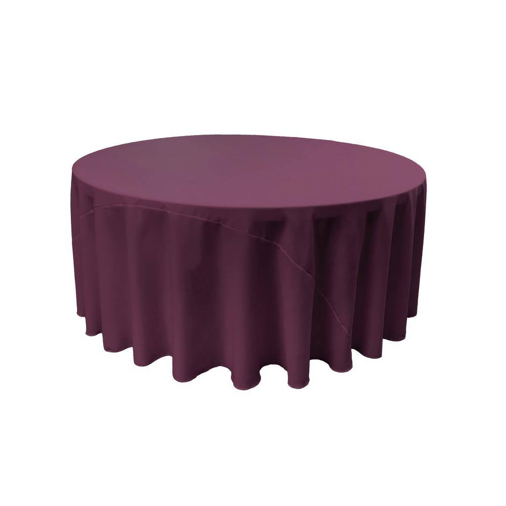 Polyester Poplin Tablecloth 120-Inches Round, Eggplant - Hercitys