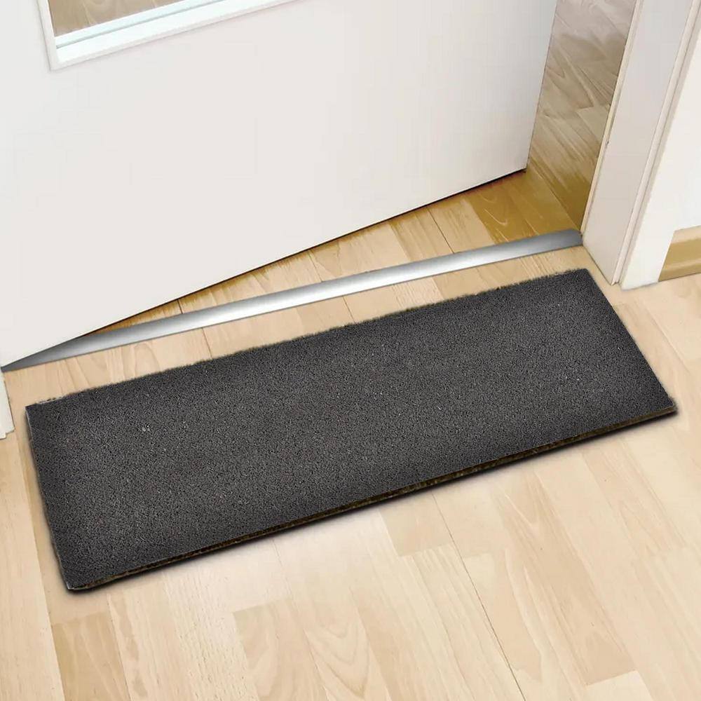 Evideco 30 in. x 10 in. Grey Sheltered Large Front Door Mat Coir Coco Fibers - Hercitys