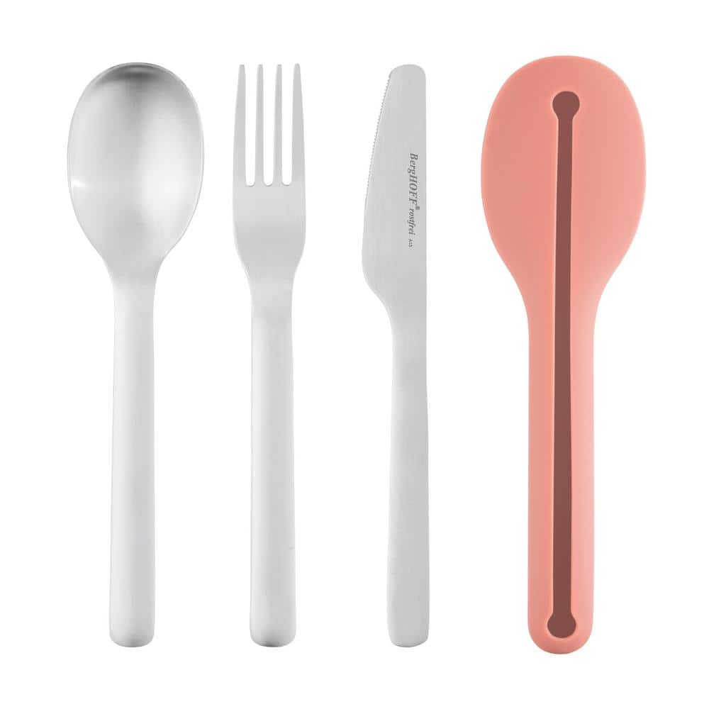 Leo 4-Piece Stainless Steel Travel Flatware Set and Holder (Service for 1) - Hercitys